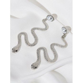 Faux Pearl Snake Gothic Drop Earrings