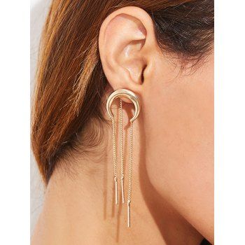 Single Moon Tassel Earrings