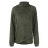 Sweat-shirt Décontracté Croisé Fourré en Couleur Unie à Manches Longues - Vert profond S