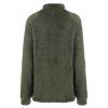 Sweat-shirt Décontracté Croisé Fourré en Couleur Unie à Manches Longues - Vert profond L