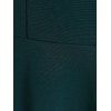 Mini Robe Ligne A Décontractée Fendue en Blocs de Couleurs à Taille Haute avec Nœud Papillon - Vert profond 2XL