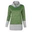 Sweat-shirt Décontracté Chiné Contrasté en Blocs de Couleurs Manches Longues à Col Bénitier - Vert XL