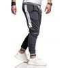 Pantalon de Survêtement de Sport Jointif à Imprimé Rayure Contrastée à Cordon - Gris XL