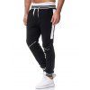 Pantalon de Survêtement de Sport Jointif à Imprimé Rayure Contrastée à Cordon - Blanc L