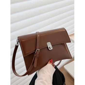 

Adjustable Strap PU Crossbody Bag, Brown bear