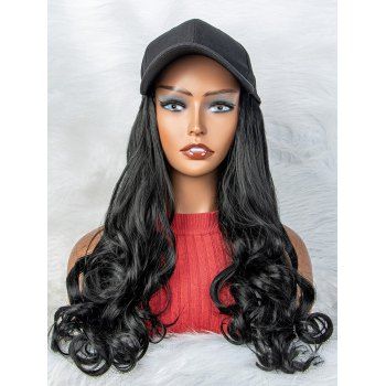 

20 Inch Long Wavy Capless Heat Resistance Synthetic Wig With Cap, Black