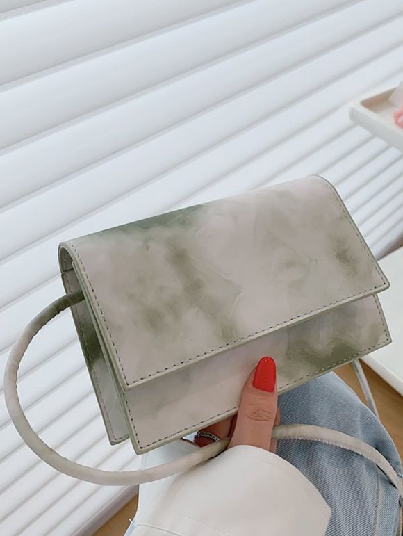 Sac à Bandoulière Rectangle Fermeture Magnétique Teinté - Vert Noisette 