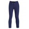 Pantalon Décontracté Zippé Long Rayé Imprimé avec Poches - Bleu profond 2XL