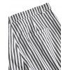 Pantalon Décontracté Long Zippé Rayé Imprimé avec Poches - Noir XL