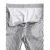 Pantalon Décontracté Long Zippé Rayé Imprimé avec Poches - Noir XL