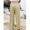 Pantalon Lâche Long Décontracté en Couleur Unie à Taille Haute - Blanc XL