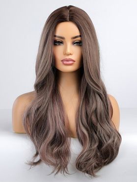 Long Middle Part Highlight Body Wave Capless Synthetic Wig