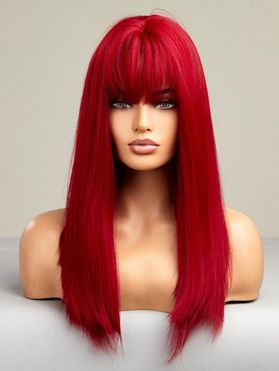 Long Full Bang Straight Capless Synthetic Anime Cosplay Wig