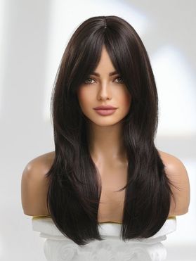 Long Straight Eight-character Bang Capless Synthetic Wig