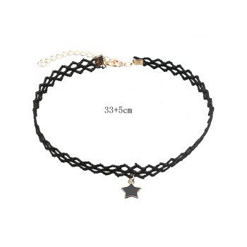 Lace Choker Hollow Out Star Pendant Gothic Necklace