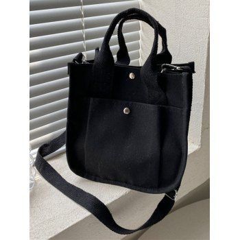 

Magnetic Closure Canvas Crossbody Bag Handbag, Black