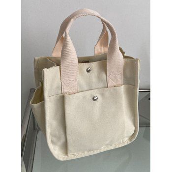 

Magnetic Closure Canvas Crossbody Bag Handbag, Warm white