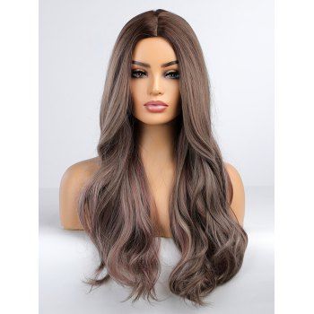 

Long Middle Part Highlight Body Wave Capless Synthetic Wig, Carbon gray