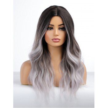 

Long Middle Part Ombre Wavy Capless Synthetic Wig, Multicolor a