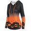 Sweat à Capuche D'Halloween Décontracté à Imprimé Citrouille à Demi-Zip Faux Deux Pièces - Orange XXL