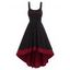 Casual Dress Geometric Print Dress Lace Overlay Lace Up High Low Midi Summer Dress - DEEP RED XXXL