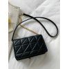 Geometric Rectangle Fringe PU Magnetic Closure PU Crossbody Bag Handbag - BLACK 