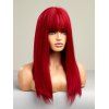 Perruque Synthétique Capless Cosplay Anime Longue Droite Pleine Frange - Rouge Rubis 22INCH