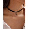 Lace Choker Hollow Out Star Pendant Gothic Necklace - BLACK 