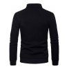 Fleece Lining Plain Color Jacket Stand Collar Snap Button Pocket Zip Up Jacket - BLACK XXL