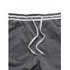 Sweat à Capuche Texturé Jointif avec Poche Kangourou et Pantalon de Survêtement Décontracté - Gris S