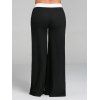 Pantalon Décontracté Jointif Jambe Large à Taille Haute Elastique de Grande Taille - Noir 2X
