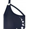 Maillot de Bain Tankini Gainant Croisé à Imprimé Pieuvre à Bretelle Au Dos - Blanc L