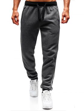 Pantalon de Jogging de Sport Long Rayé Imprimé à Pieds Etroits avec Poches