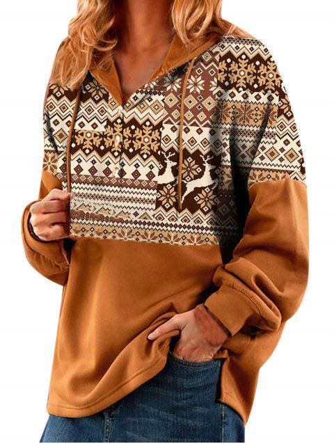 Ethnic Style Hoodie Printed Hoodie Drawstring Long Sleeve Sweatshirt With Hood