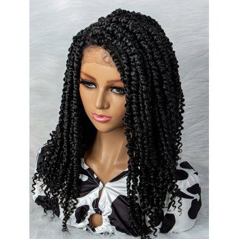 

18 Inch Long 13*4*1 Lace Front Curly Heat Resistance Synthetic Wig, Black