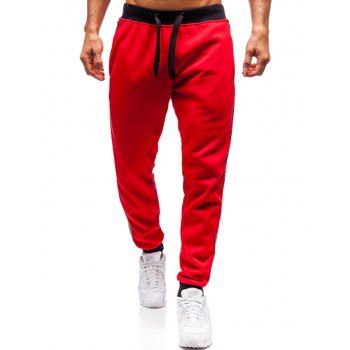 

Striped Print Jogger Pants Drawstring Pockets Beam Feet Long Sports Pants, Light gray