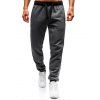 Pantalon de Jogging de Sport Long Rayé Imprimé à Pieds Etroits avec Poches - Gris Foncé XL