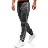 Pantalon de Jogging de Sport Long Rayé Imprimé à Pieds Etroits avec Poches - Gris Foncé L