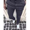 Pantalon Décontracté Long Zippé à Carreaux Imprimé - Bleu S