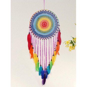 

Bohemian Dream Catcher Rainbow Color Feather Colored Home Decoration, Multicolor