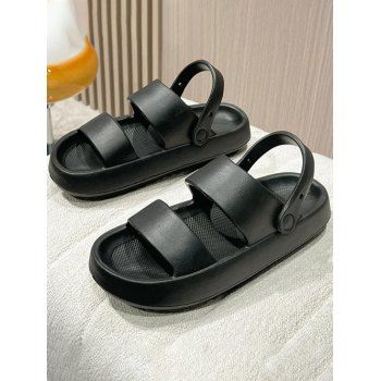 

Solid Color Thick Platform Anti Slip Outdoor Convertible Sandals, Black