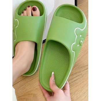 

Cute Bear Thick Platform Anti Slip House Slippers, Light green