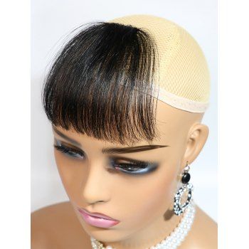 

Clip On Straight Full Bang 4 Inch Human Hair Wig, Black