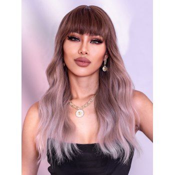 

Full Bang Long Wavy Capless Synthetic Wig, Multicolor a