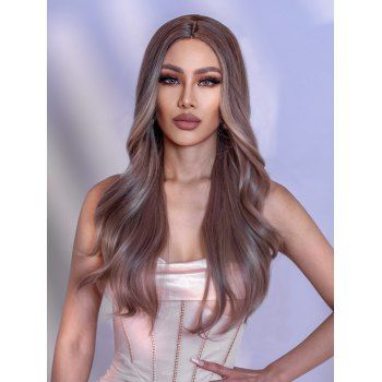 

Middle Part Long Wavy Capless Synthetic Wig, Puce