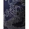 Chemise Décontractée Dragon Chinois Brodé Boutonnée à Manches Longues - Cadetblue XXL