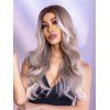 Wavy Ombre Middle Part 26 Inch Long Synthetic Wig - multicolor A 26INCH
