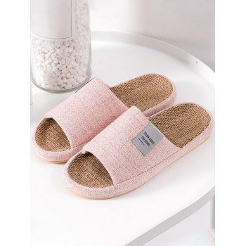 

Colorblock Anti Slip Breathable Slip On House Slippers, Light pink