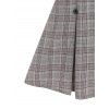 Plaid Print Suspender Skirt Cross Back Mock Button Flare Skirt - COFFEE L