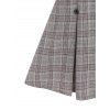 Plaid Print Suspender Skirt Cross Back Mock Button Flare Skirt - COFFEE XXXL